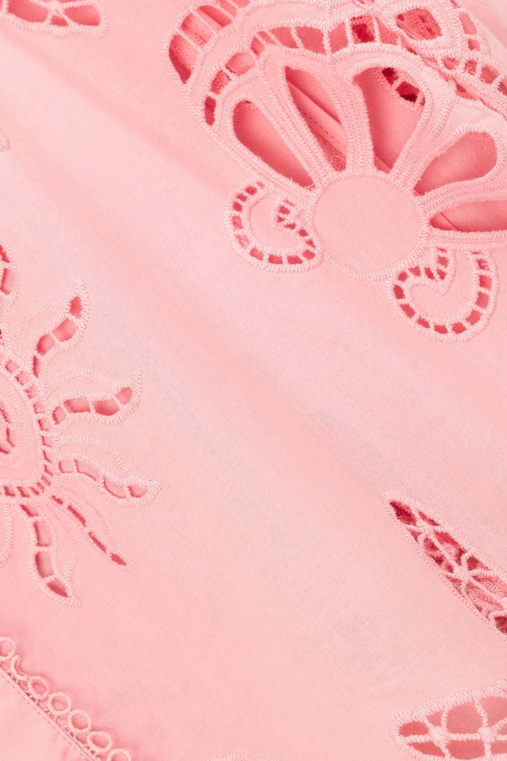 Pink Embroidered Long Sleeve Collar Carilo Top