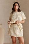 Cream Knit A Line Mini Romy Skirt