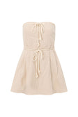 Taupe Strapless Tie Mini Juliet Dress