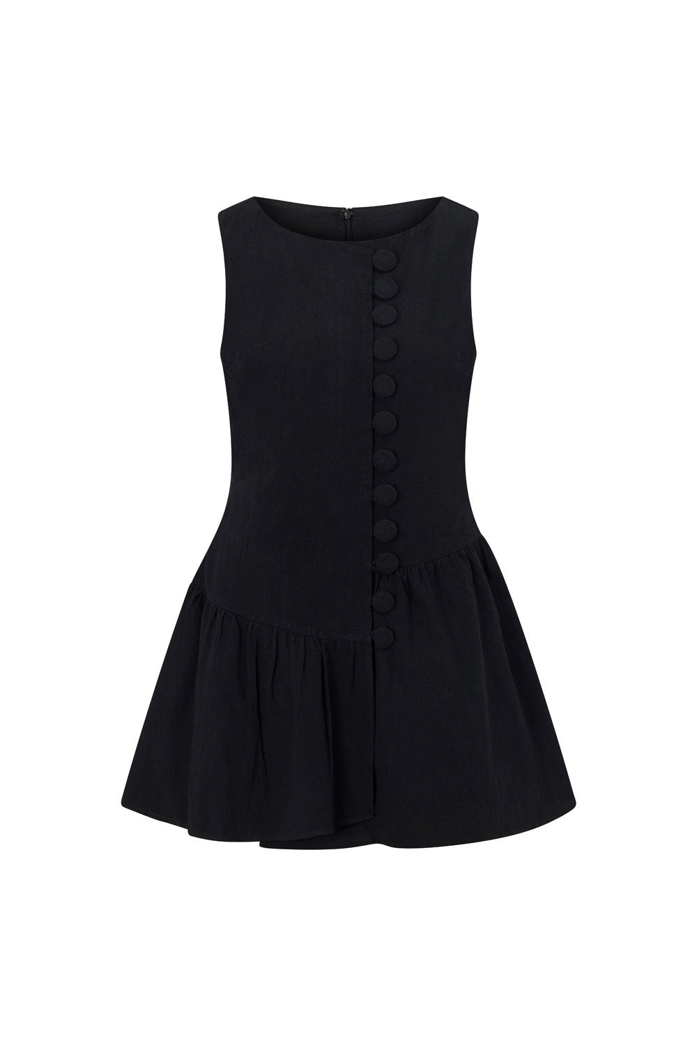 Black Button-Up Mini Alfresco Dress