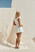 White Panel V Neck Mini Ravina Dress