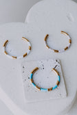 Gold Plated and Blue Stripe Evelyn Bangle