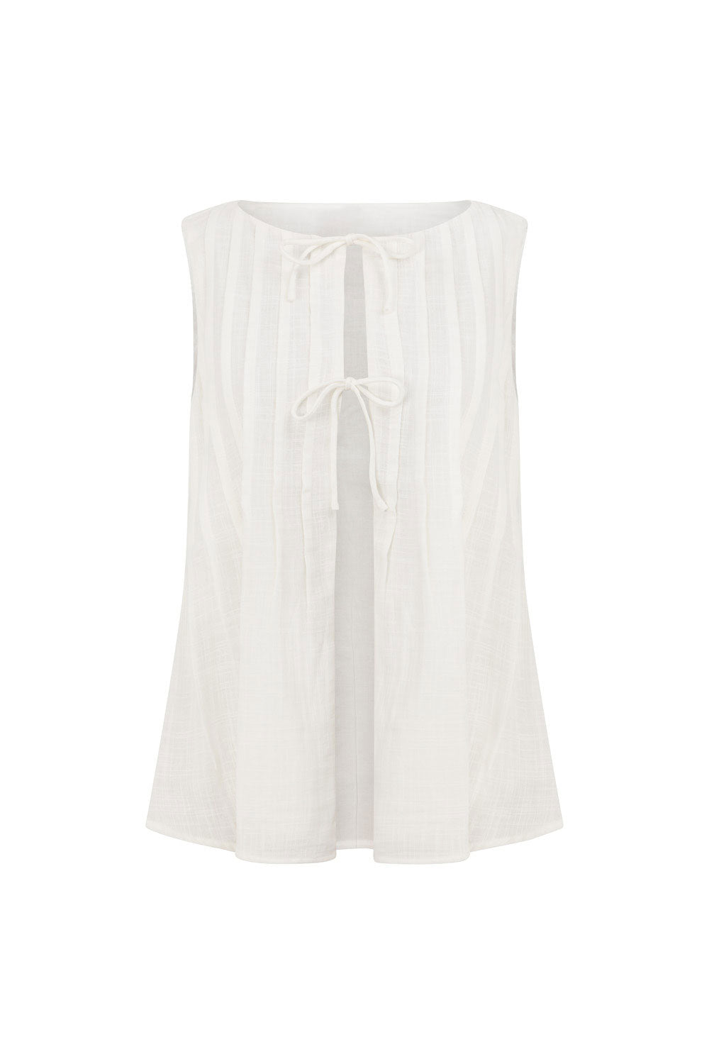 White Cotton Tie Gaia Top