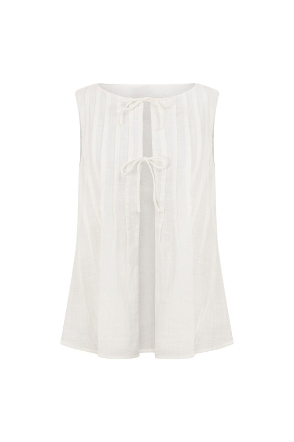 White Cotton Tie Gaia Top