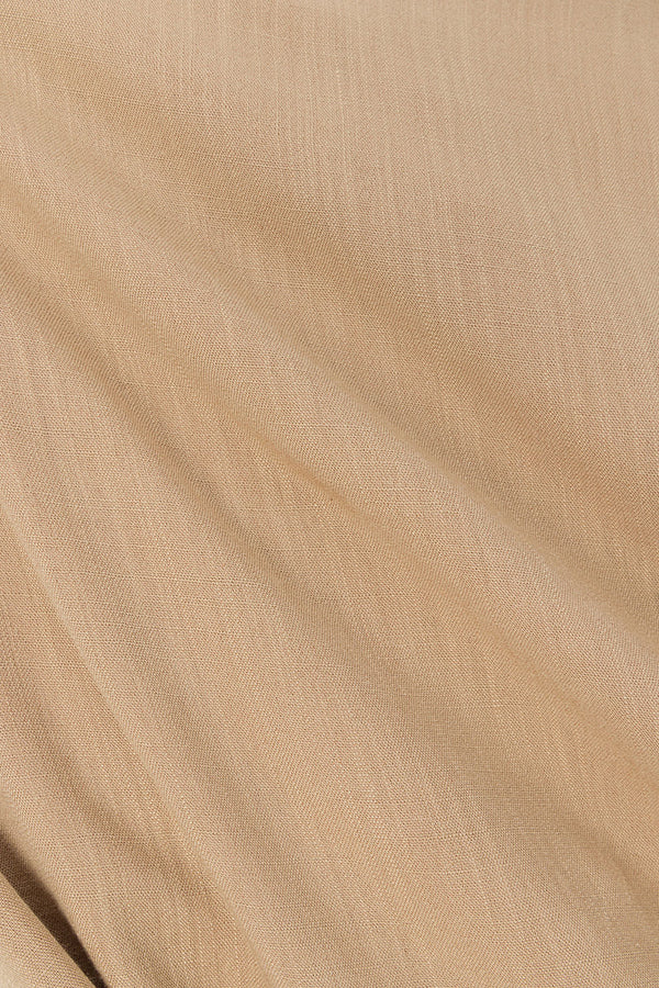 Tan Pin Tuck Pleat Maxi Ada Dress