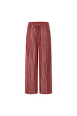 Merlot Red Cotton Elastic Drawstring Emilia Pants