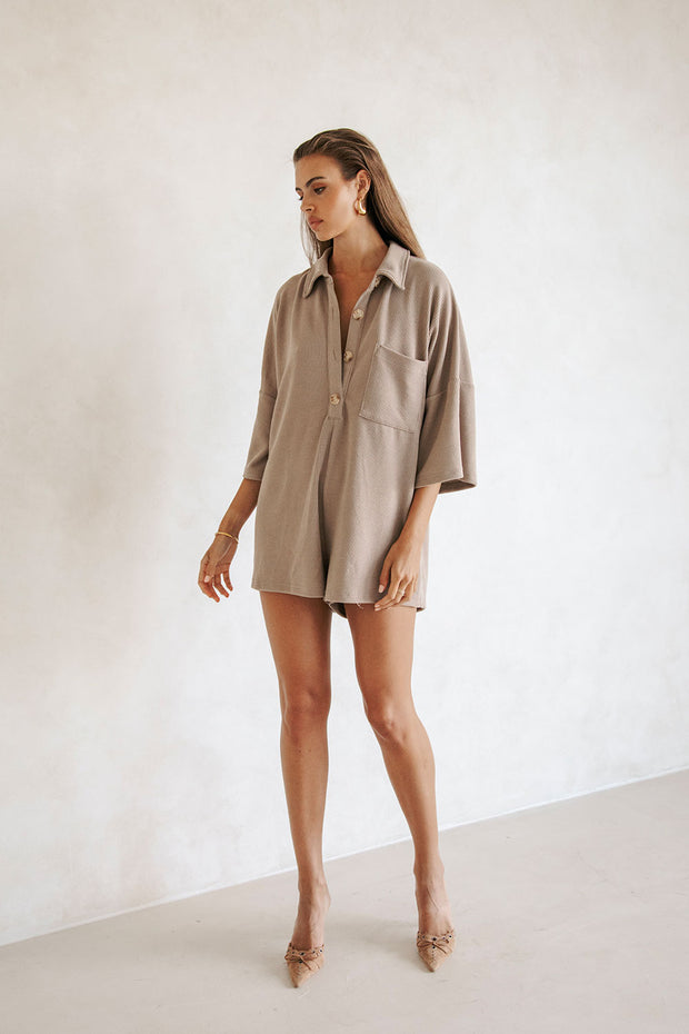 SAMPLE-Milena Playsuit - Espresso