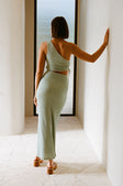 Sage Green One Shoulder Midi Azaria Dress