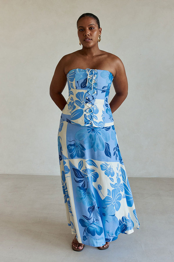 Mirae Dress - Azure Bloom