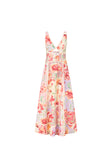 Pink Desert Rose Print V Neck Maxi Evia Dress