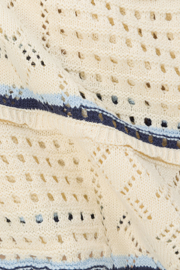 Cream Patch Crochet Knit Halter Matilda Top