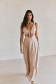 lliska Backless Cutout Maxi Dress - Stone
