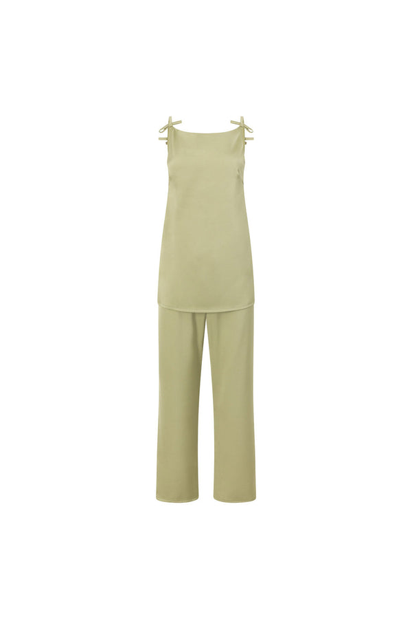 Green Thin Strap Backless Kinsley Jumpsuit
