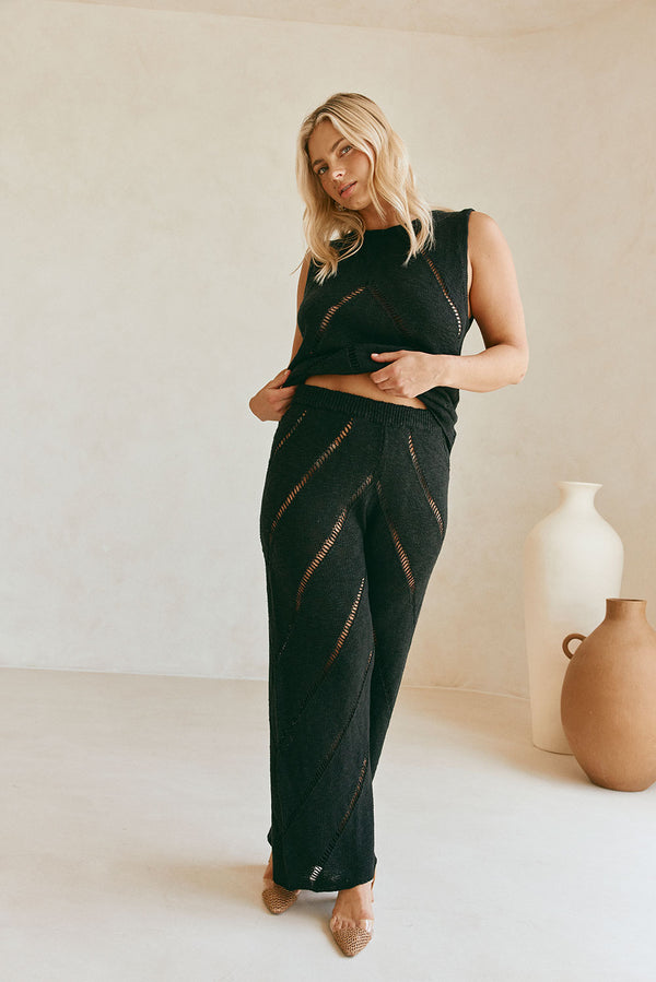 Josiah Elasticated Pants - Black