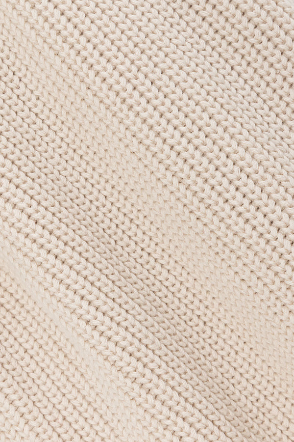 Beige Cotton Knit Elastic High Waist Maxine Pants