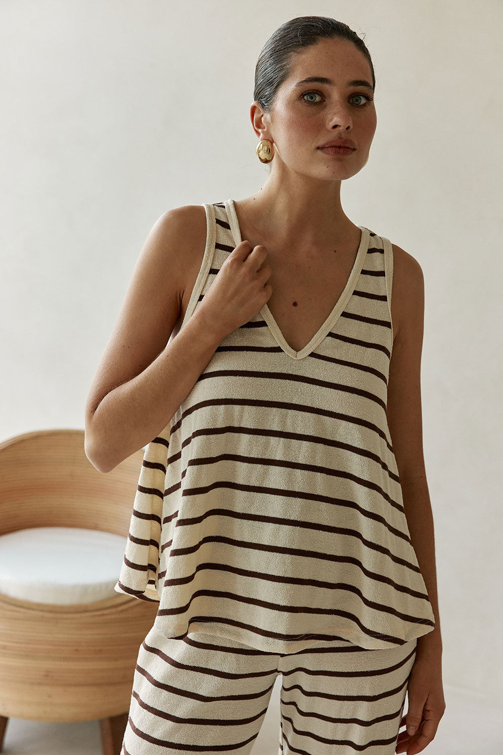 Lana Top - Brown Stripe