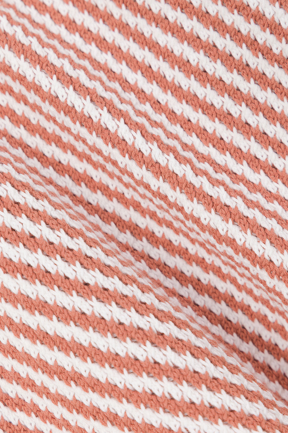 White and Coral Orange Stripe Wrap Billy Top