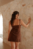 Azari Paneled Mini Dress - Brown, Beige