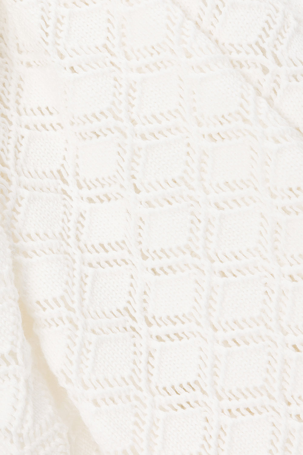 White Knit High Waist Drawstring Aya Pants