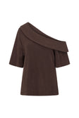 Chocolate Brown Off Shoulder Short Sleeve Tarika Top