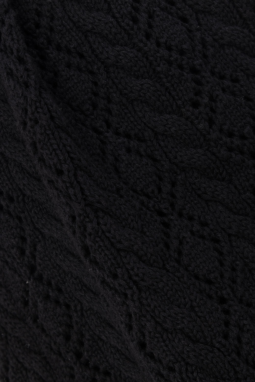 Black Crochet Knit High Waist Cierra Pants