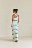 Green and Blue Stripe Knit Halter Dahlia Top