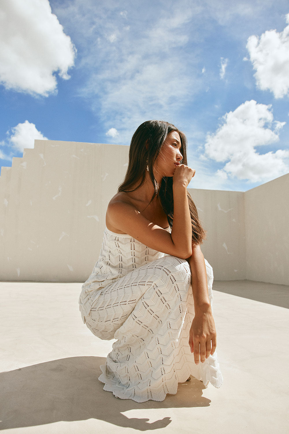 Kimmy Knit Maxi Skirt - White