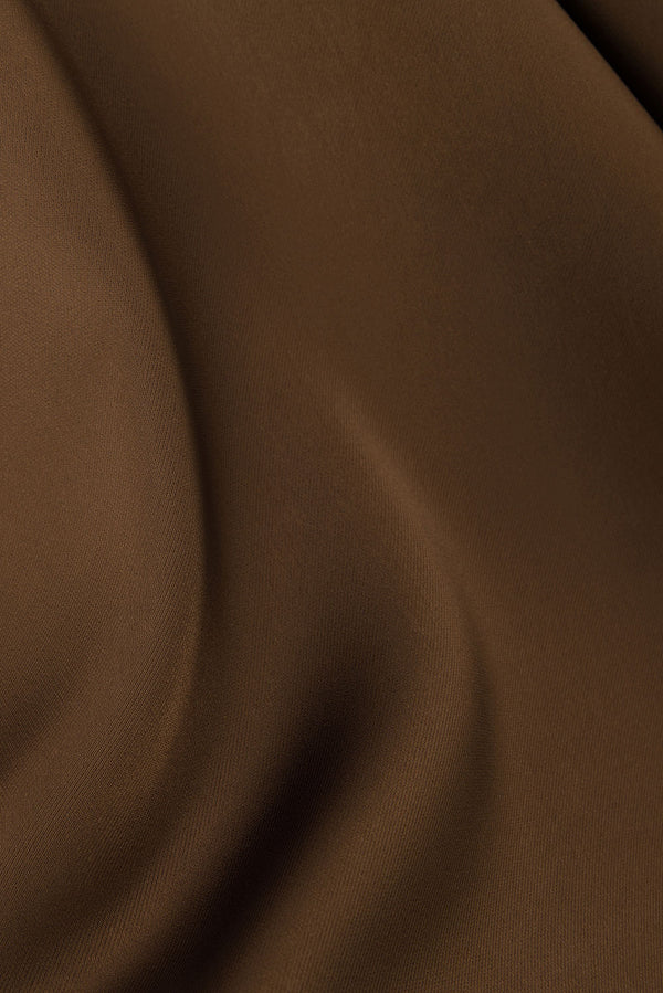 Brown Silky Lace Thin Strap Maxi Aelin Dress