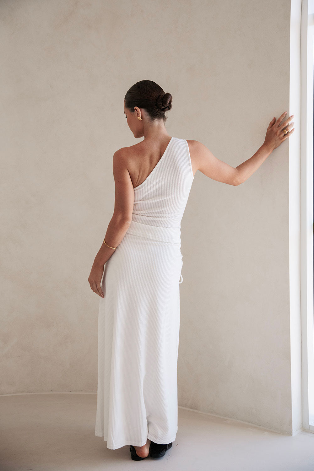 Leni One Shoulder Top - White
