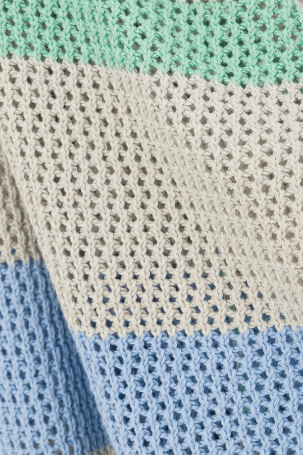 Grey Stripe Knit High Waist Elastic Astea Pants