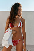 Red Voyage Print Strappy Nusa Tri Bikini Top