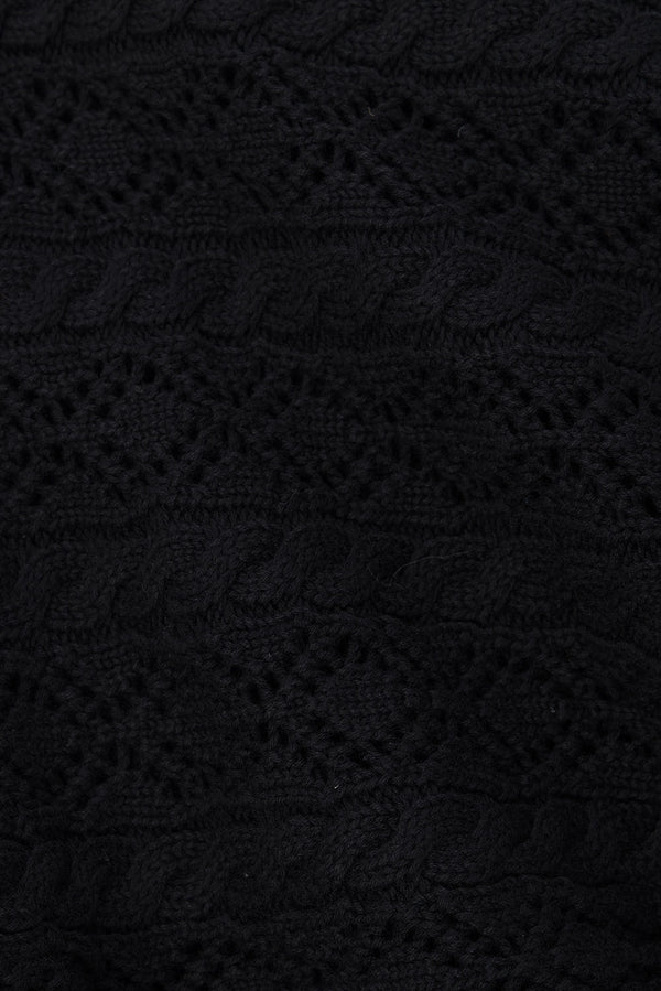 Black Crochet Knit Off Shoulder Cierra Top