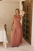 Coral Asymmetric Ruched Backless Hailey Top