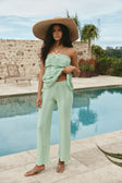 Mint Green Crochet Knit High Waist Kama Pants