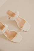 Catalina Block Mules / Heels - White