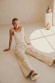 Jaicee High Waisted Tie Pants - Cream