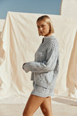 Baby Blue Knit Zip Diara Sweater