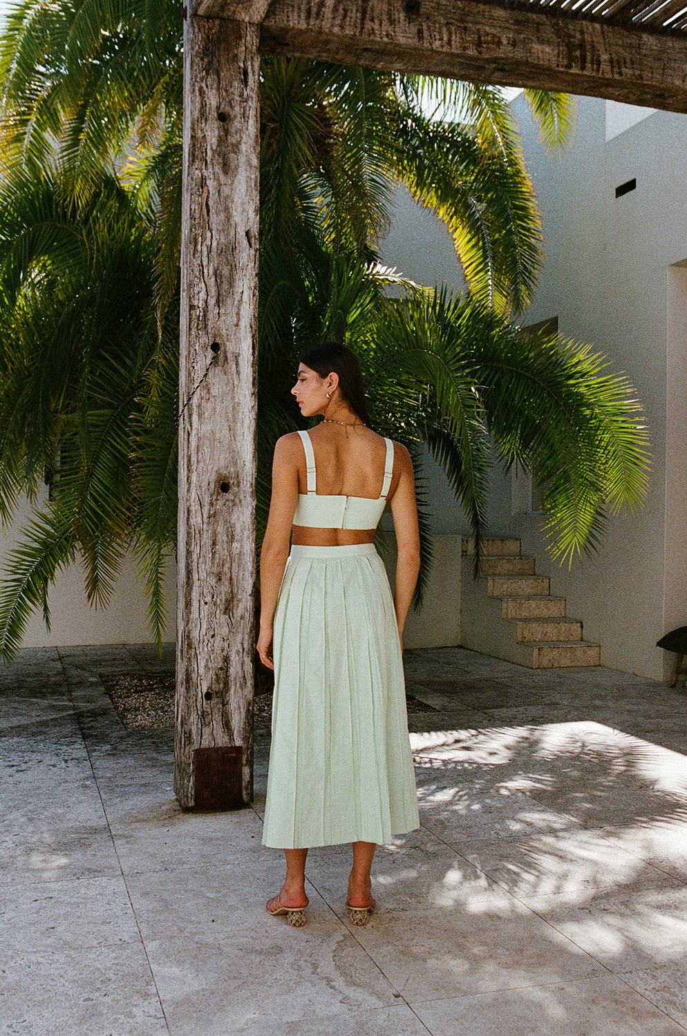 Dien Wrap Midi Skirt - Green