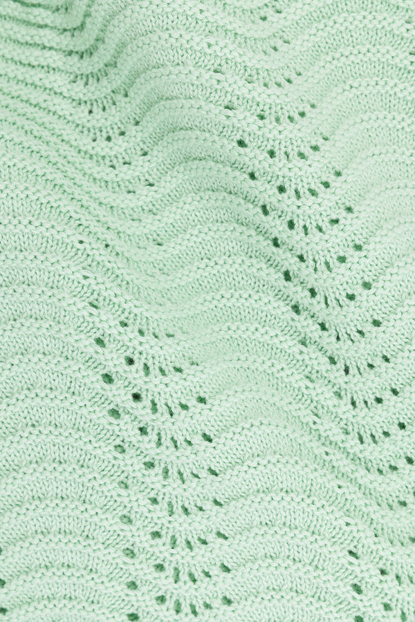 Mint Green Crochet Knit Short Sleeve Leah Top