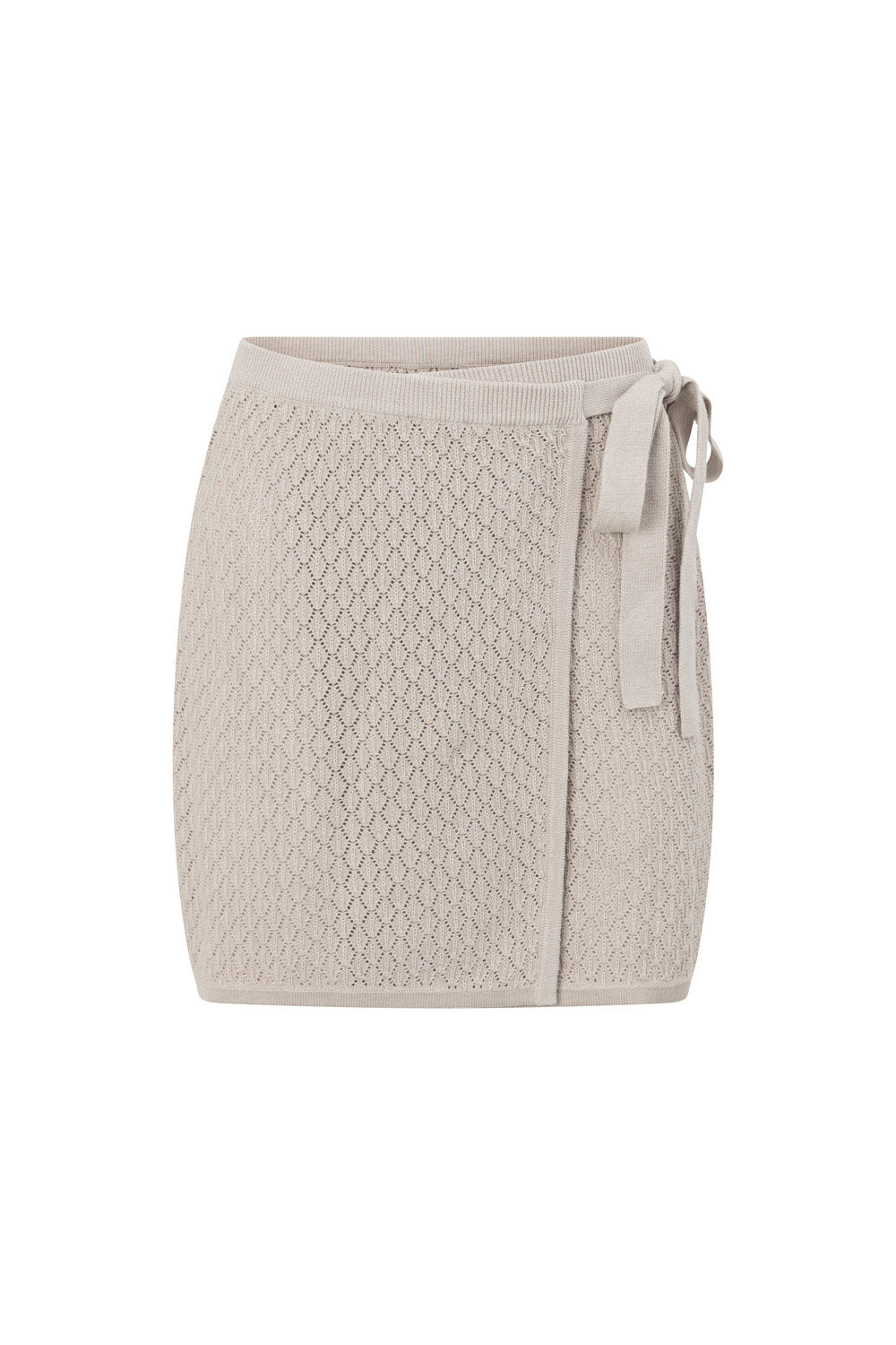 Grey Knit High Wast Wrap Mini Baylie Skirt