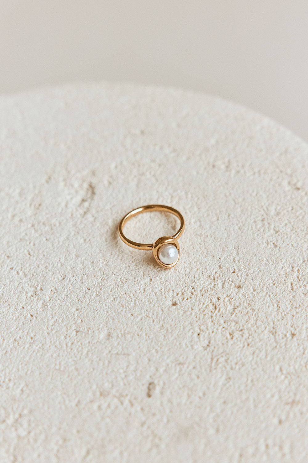 Gold Toned Fresh Water Neela Pearl Ring