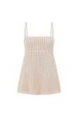 Beige Crochet Knit Strappy Nev Top