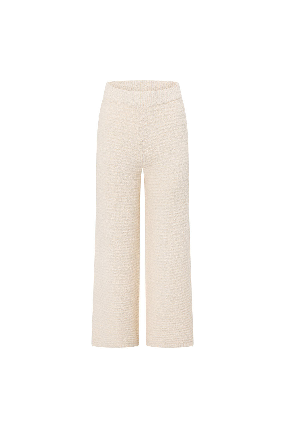Beige Knit High Waist Mara Pants