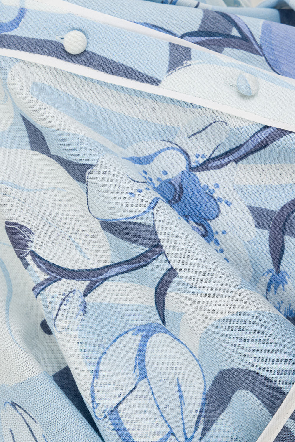 Blue Bouquet Blu Print Button Up Mini Daria Dress