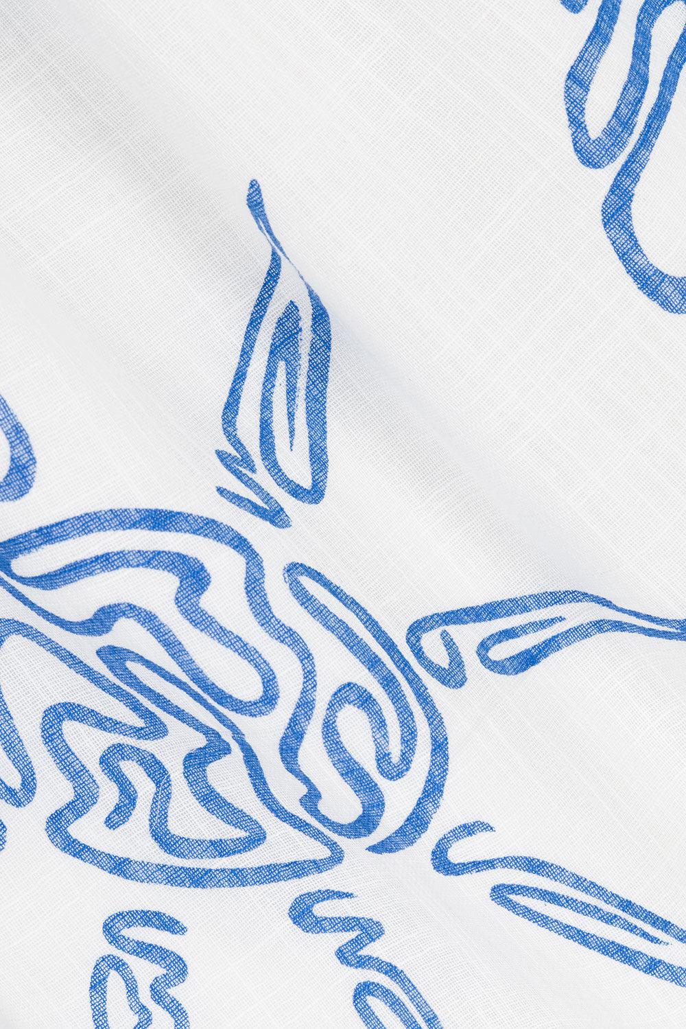 Ali Long Sleeve Tropical Mini Dress - White, Blue Evoke Print