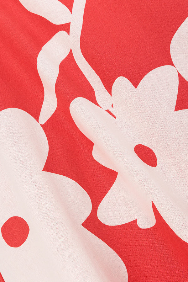 Red Sweet Caroline White Floral Strapless Maxi Wynona Dress