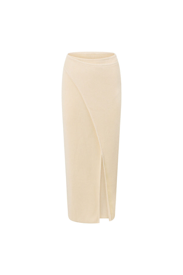 Cream Front Split Wrap Maxi Bridget Skirt