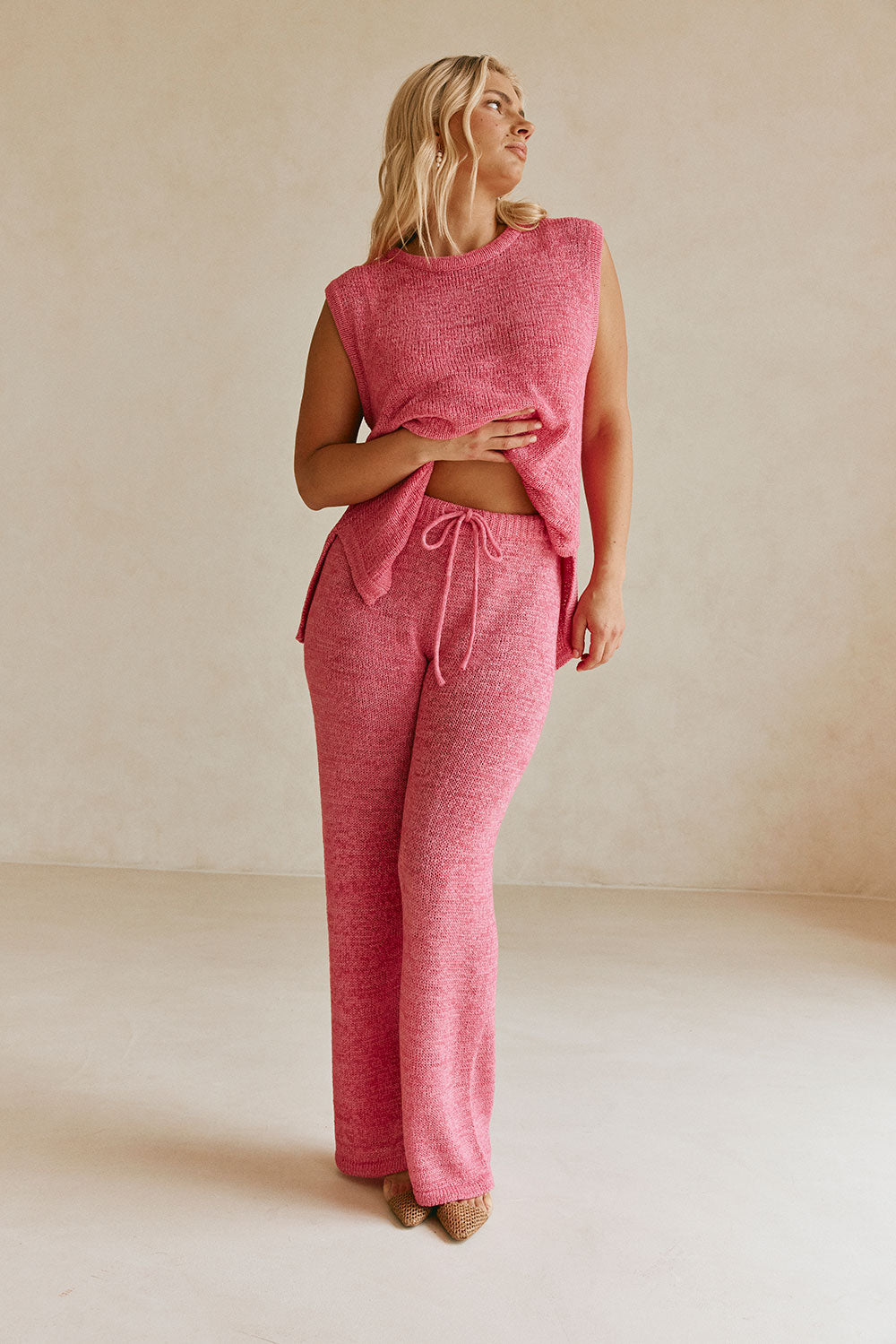 Louka Elasticated Tie Pants - Pink