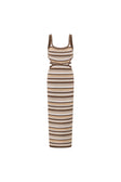 SAMPLE-London Knit Dress - Cocoa Stripe