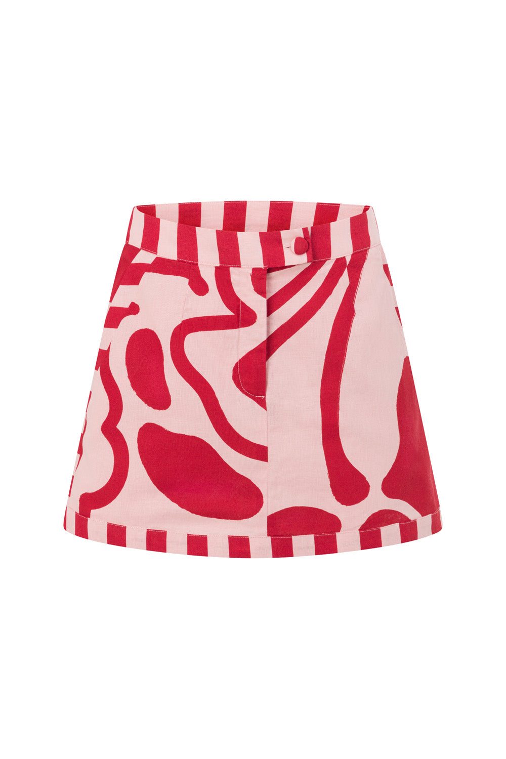 Red and Pink Darling Floral Print A Line Delphia Skirt